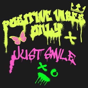 服装印花矢量文字涂鸦图案