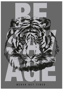 服装印花矢量虎头艺术图案