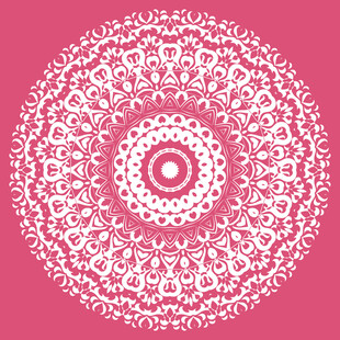 粉色背景白色曼陀罗图案