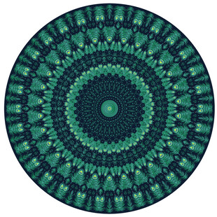 圆形绿色羽毛纹理