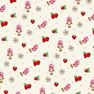 草莓蘑菇可爱图案背景