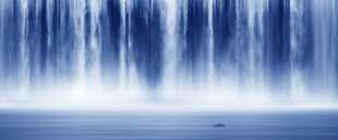 流水生财瀑布山水图