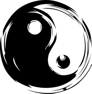 黑白阴阳太极图