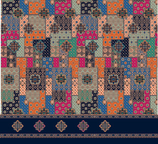 多彩几何图案拼接风地毯