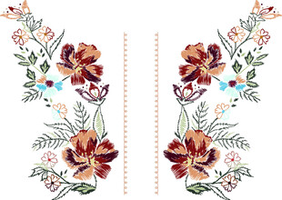 花卉刺绣图案设计