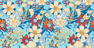 花卉图案布料 色彩绚丽