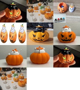 3D打印万圣节南瓜猫STL模型