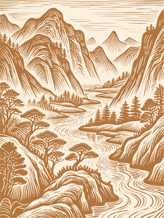 山水插画