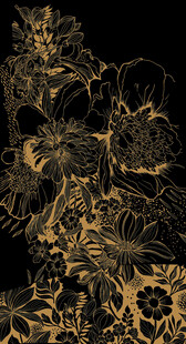 黑底咖线条花纹