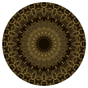 圆形黑金花纹