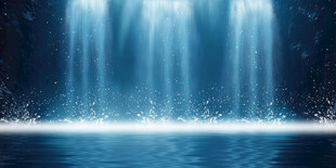 源远流长瀑布山水画