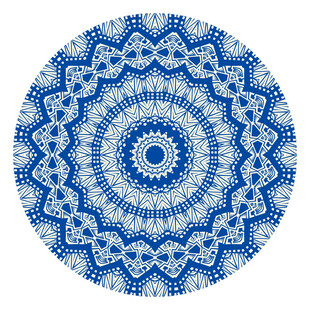 蓝色几何花纹图案