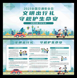 全国交通安全日宣传月公益展板