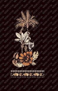 热带花卉与棕榈树图案