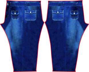 蓝色牛仔长裤展示