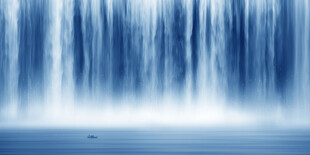 高山流水瀑布山水画