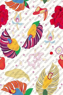 多彩热带植物花纹图案