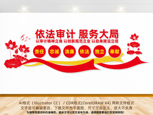 依法审计服务大局党建文化墙