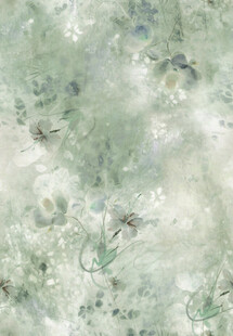 淡绿色水墨风花卉纹理图