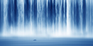 流水生财瀑布山水画