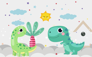 卡通儿童房背景墙