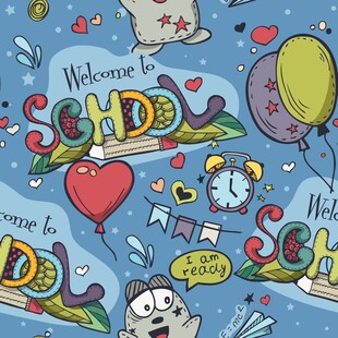 欢迎回到学校插画