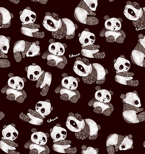熊猫图案背景可爱风动物