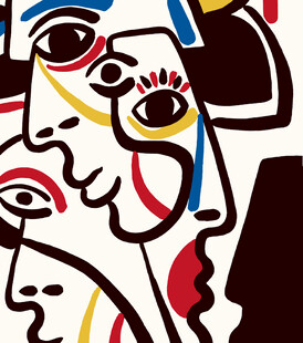 抽象多彩人脸艺术画作