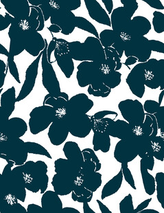 深蓝花卉图案背景纹理