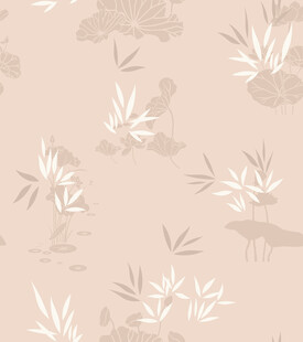 浅米色竹叶植物花纹背景