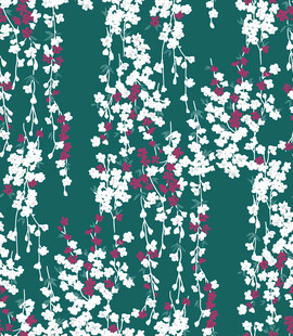 绿色底花卉图案纹理背景
