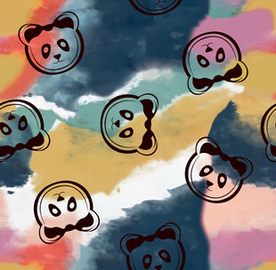 多彩熊猫图案背景设计