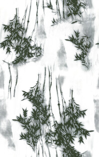 水墨风竹林雪景图