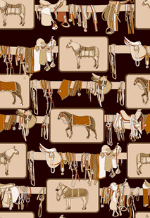 复古风格牛图案装饰素材