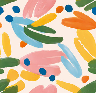 多彩抽象手绘图案设计