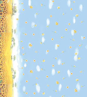 蓝色星空花卉图案背景