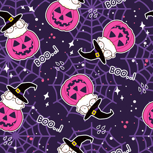 紫色万圣节南瓜图案背景