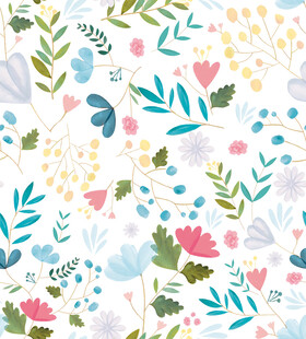 清新花卉植物图案背景