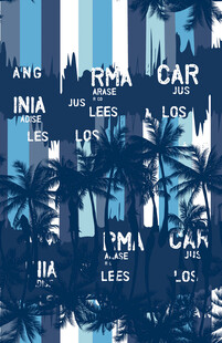 热带风情棕榈树与文字图案