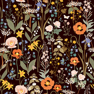 复古风花卉图案背景