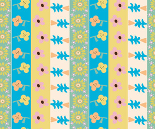 多彩植物条纹图案背景