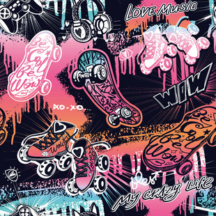 街头涂鸦艺术风格画面