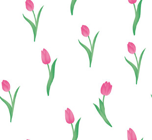 粉色郁金香无缝图案背景