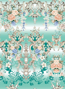 清新中式花卉图案设计