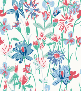 手绘清新花卉图案背景