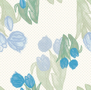 蓝绿花卉图案背景纹理