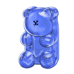 蓝色透明小熊玩偶