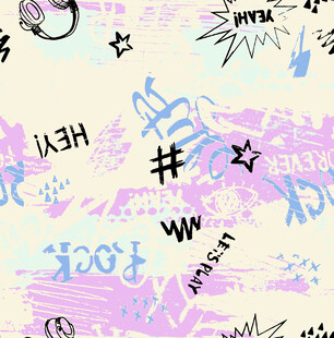 涂鸦风格潮流背景图案