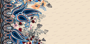 复古风花卉边角装饰图案