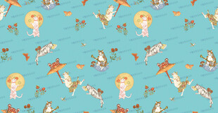 卡通风格海洋生物图案背景